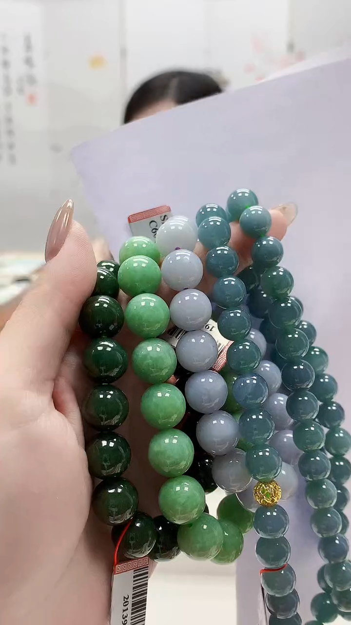 未镶嵌定制翡翠4852lr-毛货手串珠链62