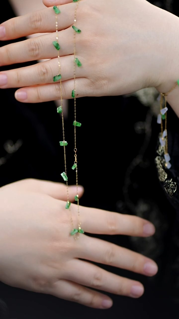 【闪购商品】翡翠项链18K金镶嵌GZX113