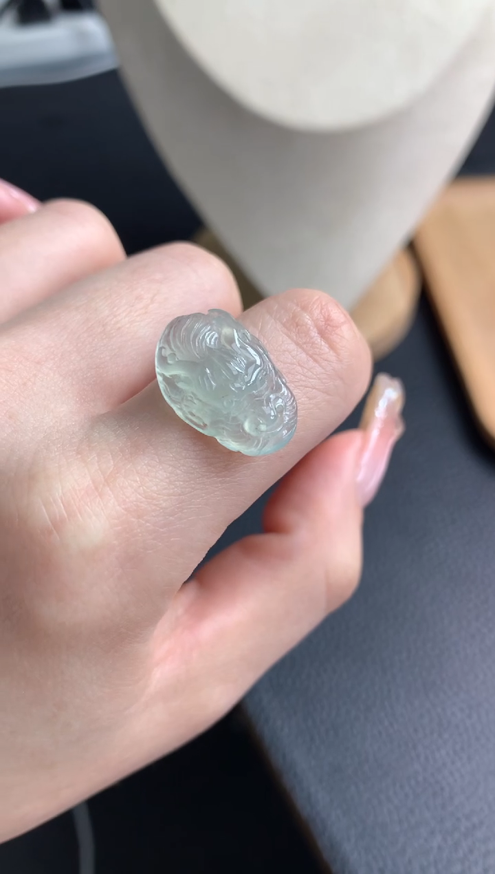 【闪购商品】定制翡翠未镶嵌龙头戒