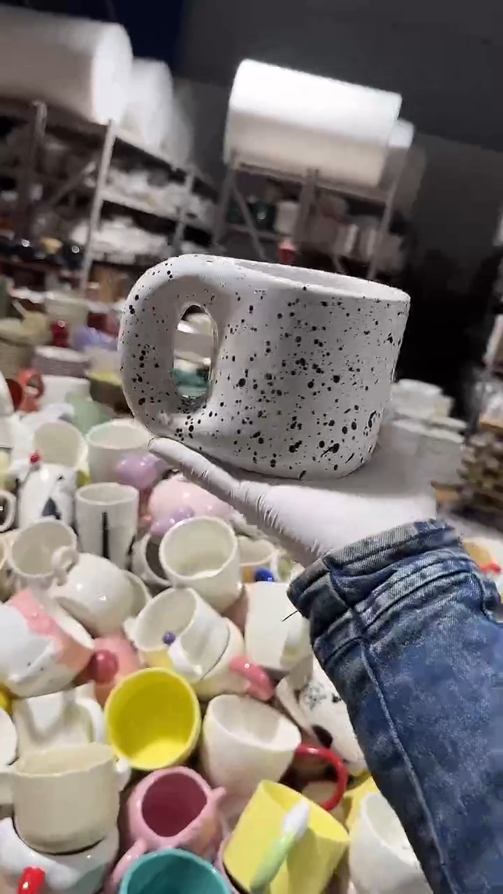 陶瓷泼墨杯子微瑕 凑满20元包邮