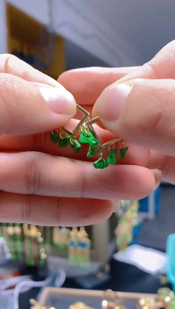 【闪购商品】翡翠耳饰合金0481翡翠耳包