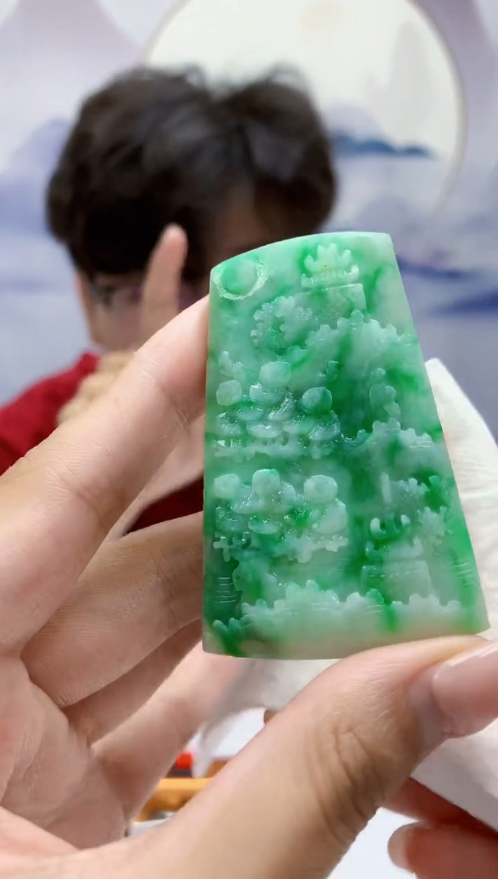 定制翡翠未镶嵌4688mm-毛货挂件68