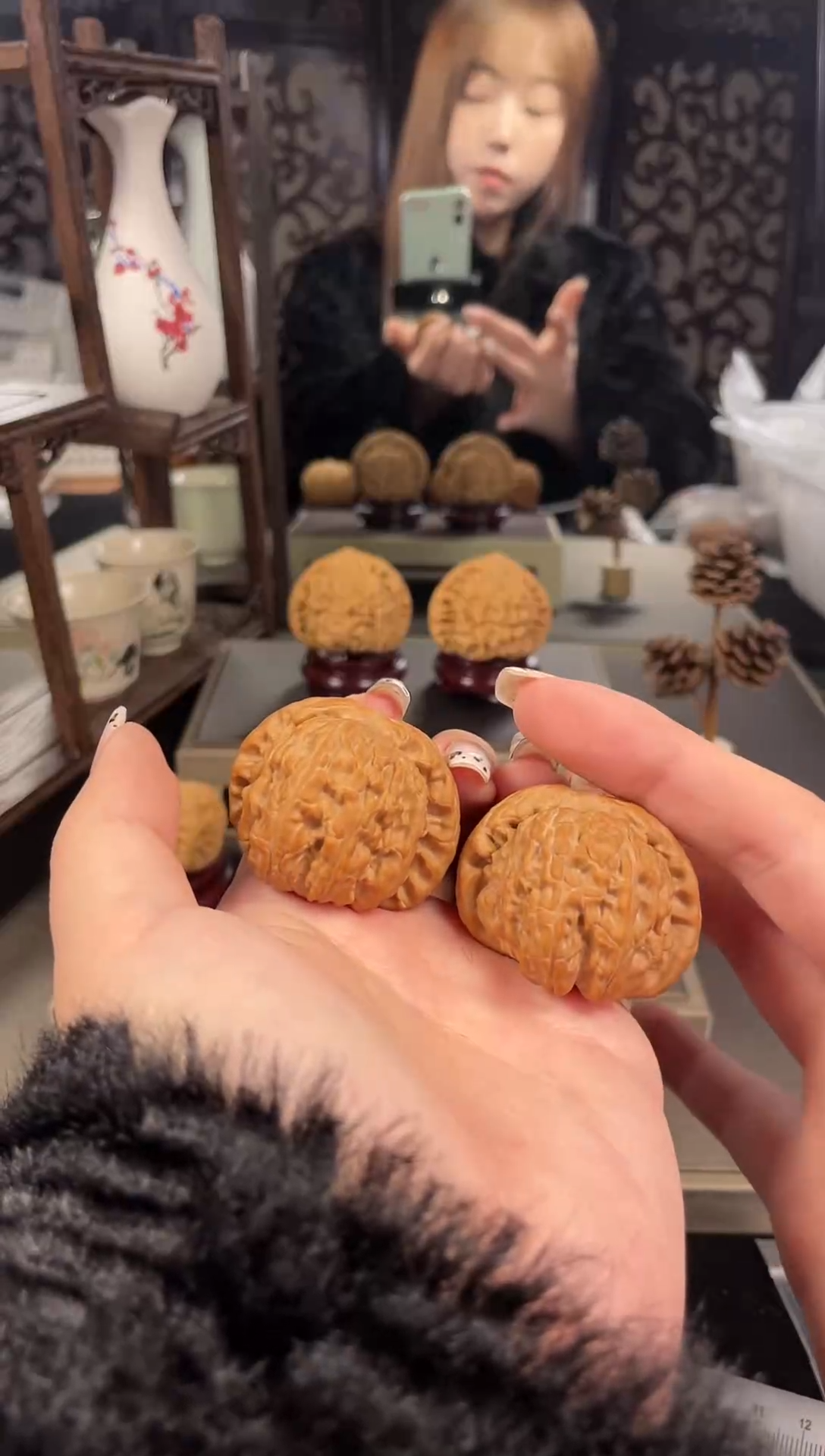 【闪购商品】文玩核桃把件白狮子42尺-10