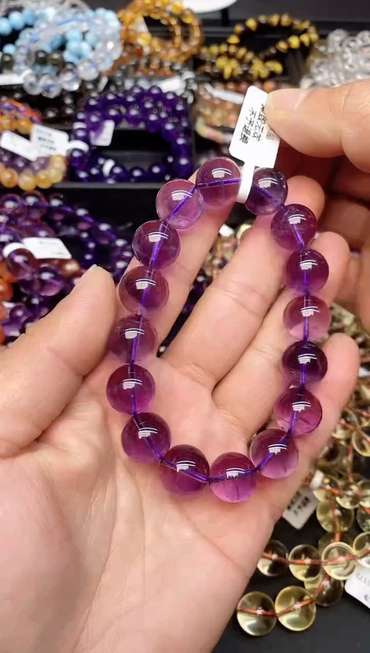 【闪购商品】水晶手链未镶嵌110a紫水晶14mm