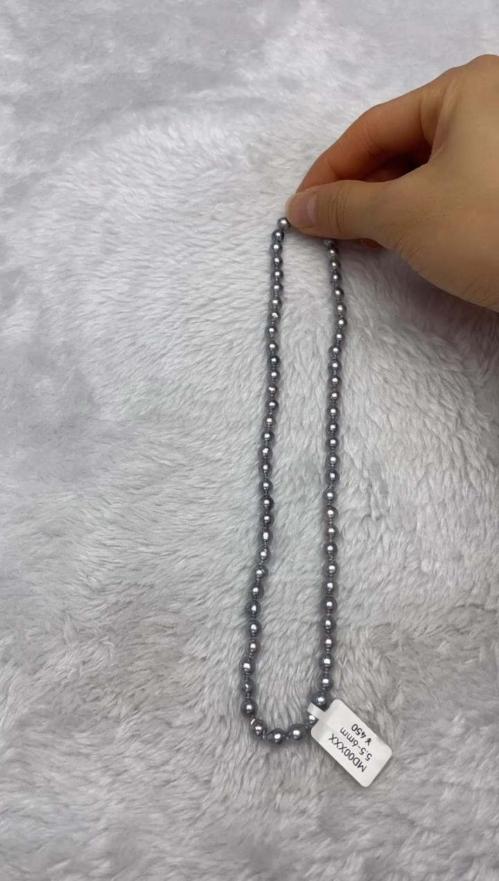 项链银S925镶嵌海水珍珠AK真多麻5.5-6mm