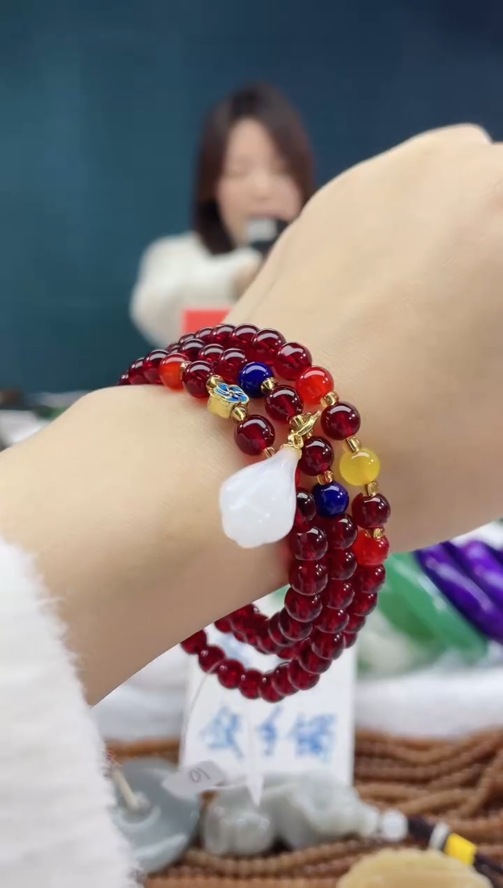 【闪购商品】玛瑙/玉髓手链合金8