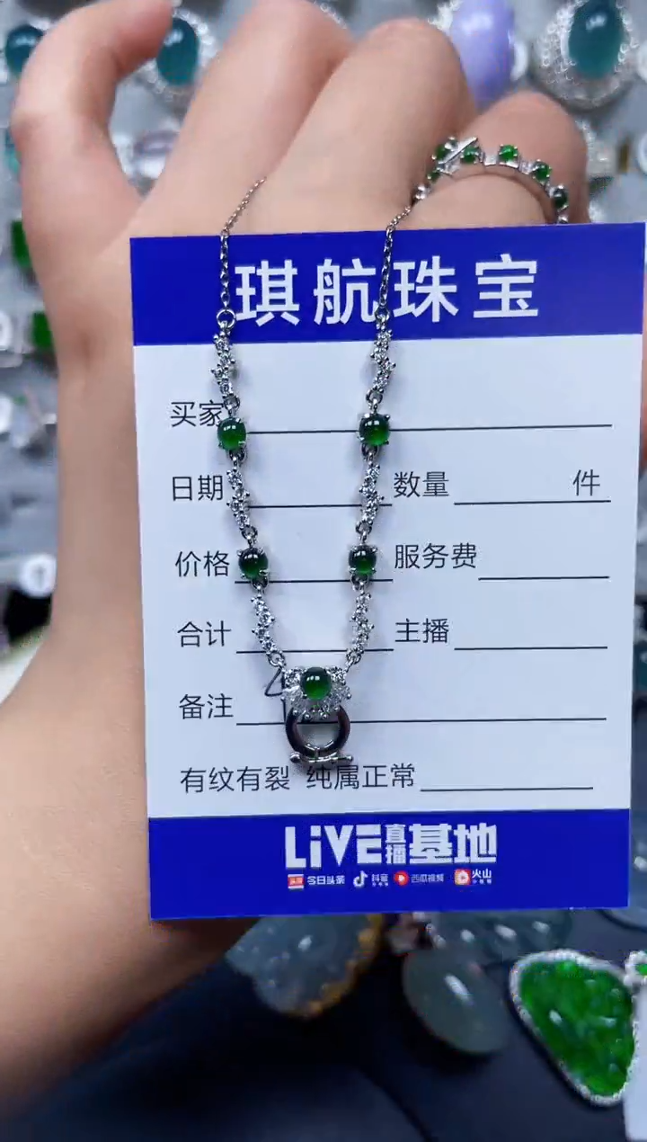 【闪购商品】翡翠颈饰银S925镶嵌0428