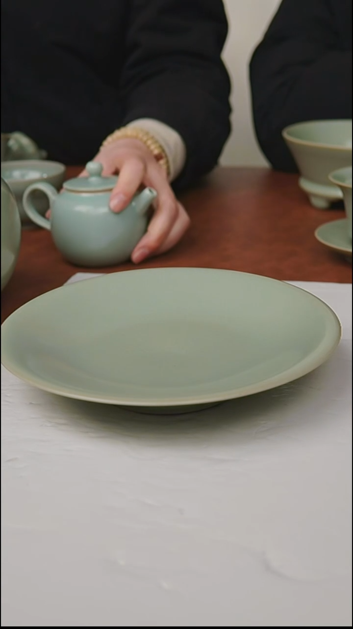 杯子瓷富山严选汝瓷，壶承