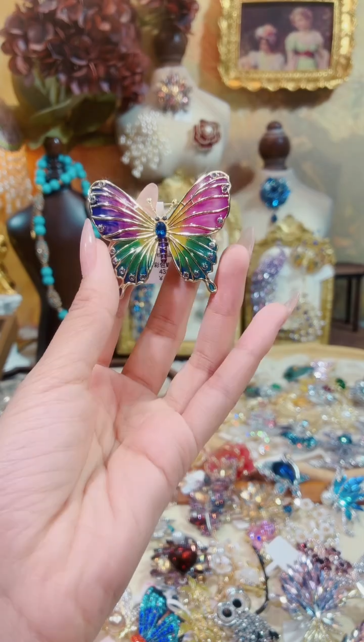 合成立方氧化锆铜合金彩色蝴蝶