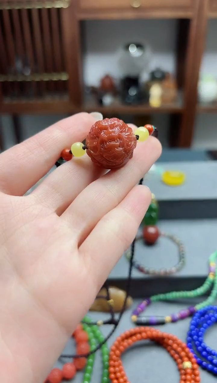 【闪购商品】南红玛瑙颈饰未镶嵌南红龙珠吊坠*1 JMC