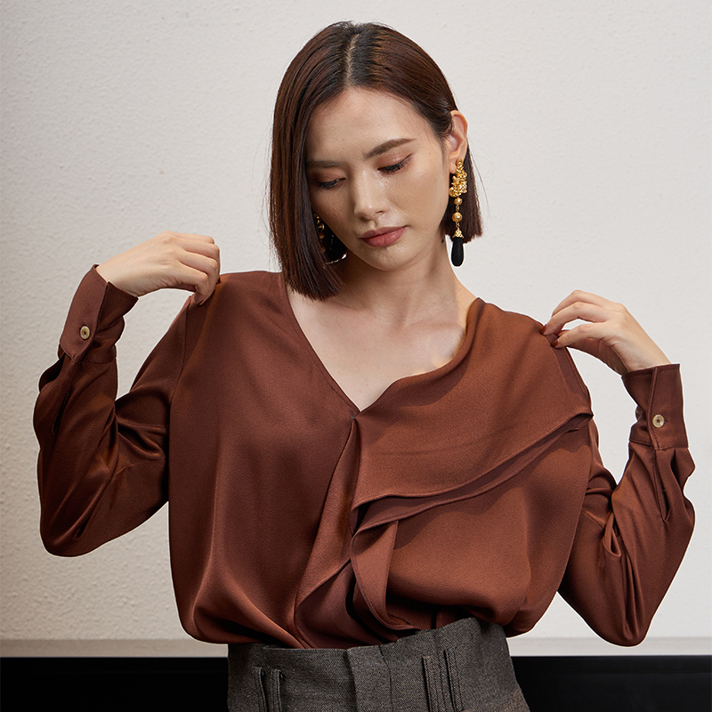 【公主】V领醋酸衬衫3401333