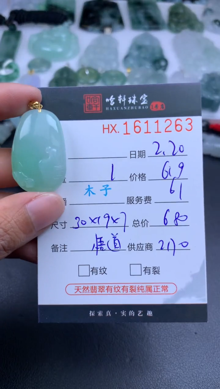 【闪购商品】翡翠挂件未镶嵌哈轩 悟道1