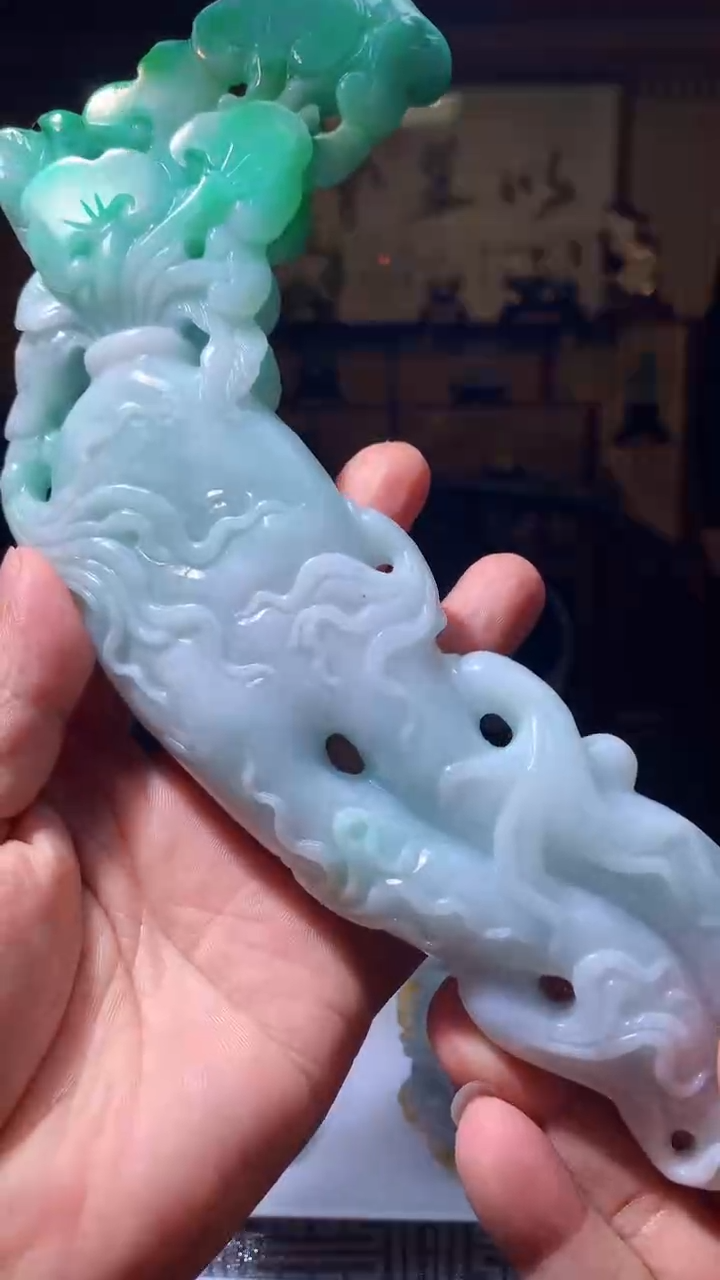 【闪购商品】定制翡翠未镶嵌1085hn-毛货挂件赠底座23