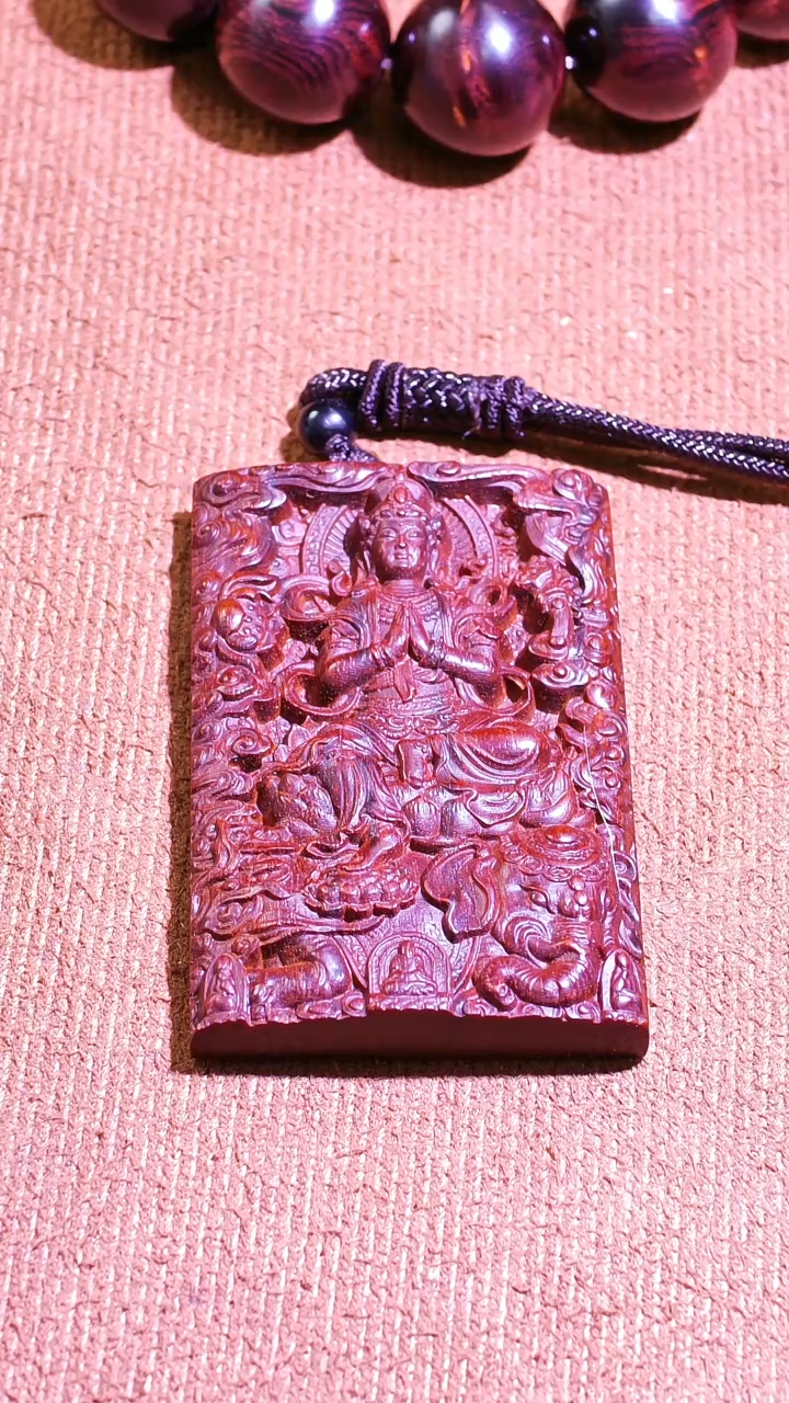 【闪购商品】27 印度小叶紫檀普贤菩萨挂件