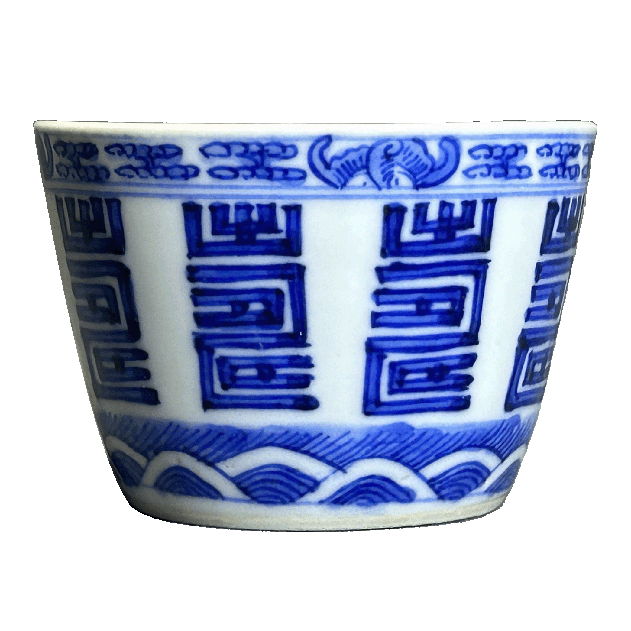 25190769x青花寿字纹马蹄杯