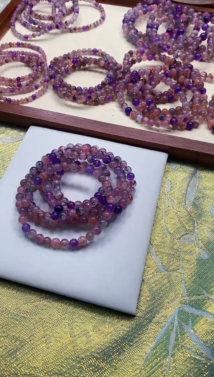 【闪购商品】水晶手串未镶嵌 高阶超七黑加仑6mm 多样性发一