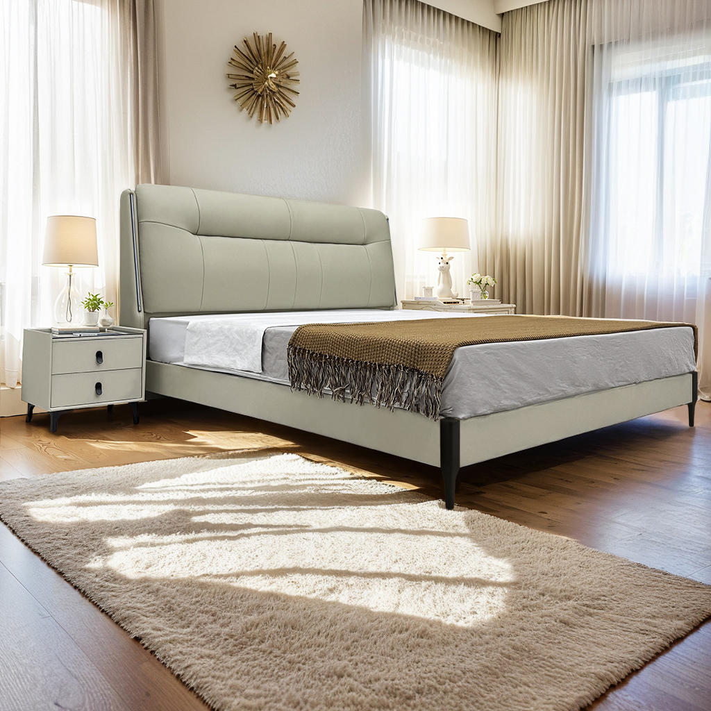 F157-19#意式极简皮艺双人床现代简约轻奢1.8*2.0米源头厂家