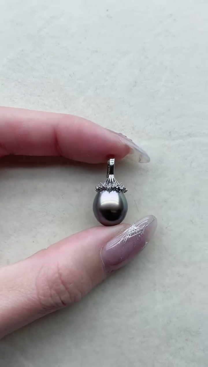 【闪购商品】海水珍珠吊坠银S925镶嵌18