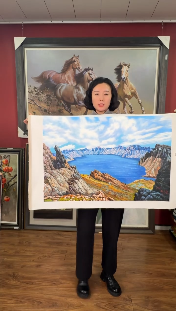 油画【123号】朝鲜原创纯手绘孤品油画丨顺丰包邮丨带装裱