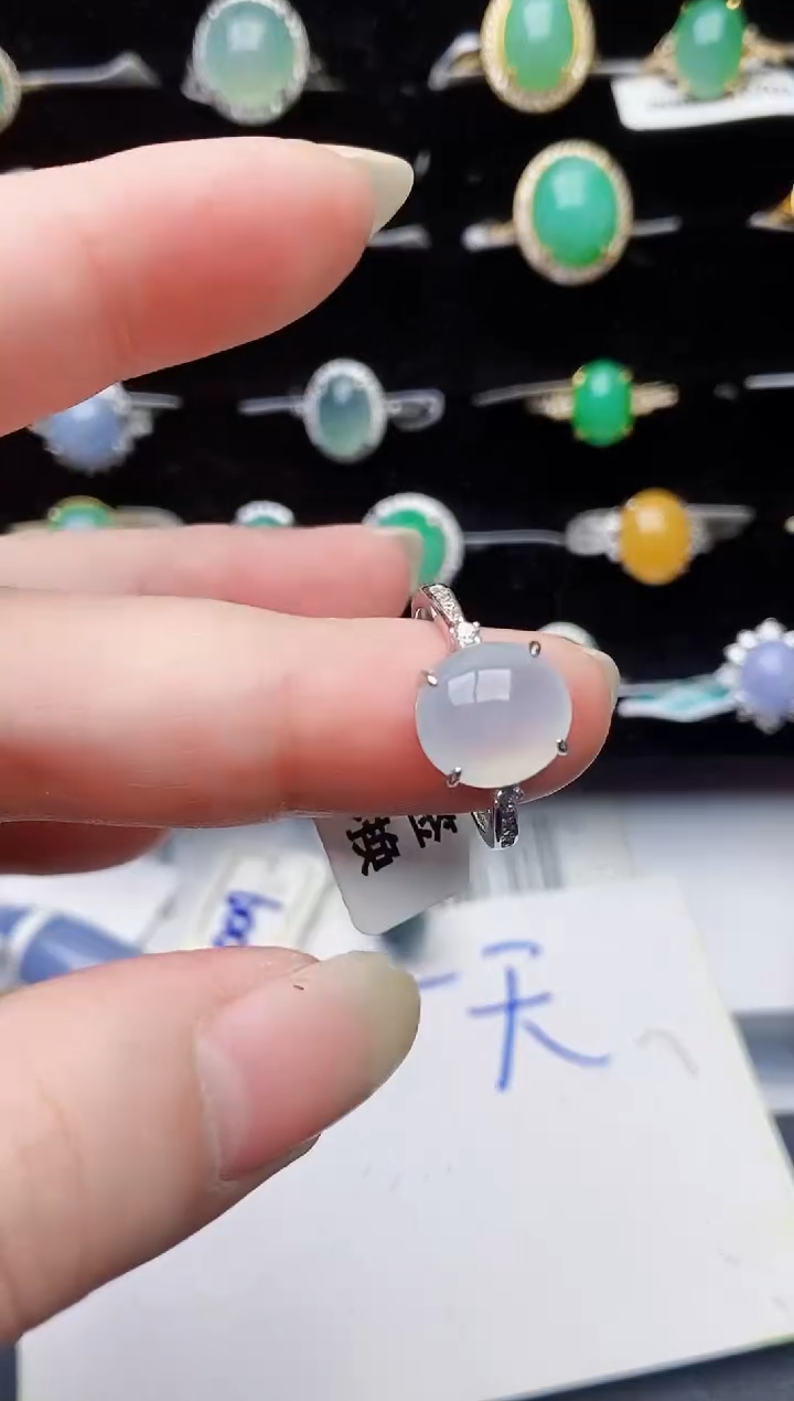 颈饰银S925镶嵌翡翠6520