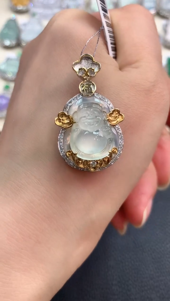 【闪购商品】翡翠吊坠(不含链)18K金镶嵌n31