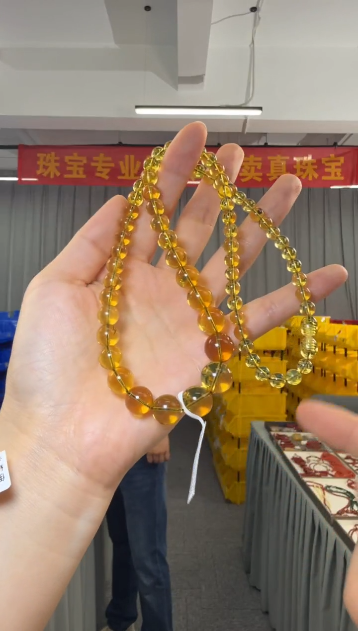 未镶嵌项链琥珀6-12mm缅甸琥珀圆珠塔链项链