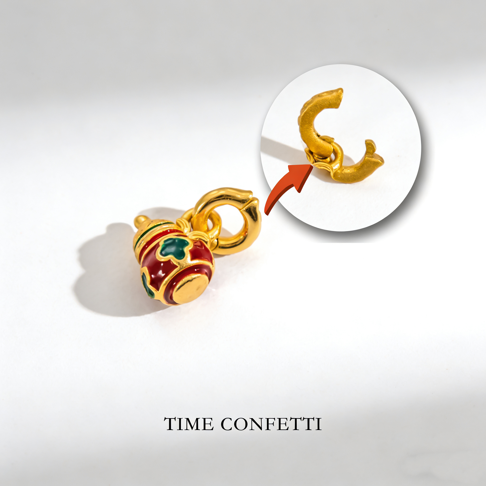 黄铜吊坠 镀K金【孙二娘】奶葫芦-小众百搭红色小葫芦吊坠TC 11871