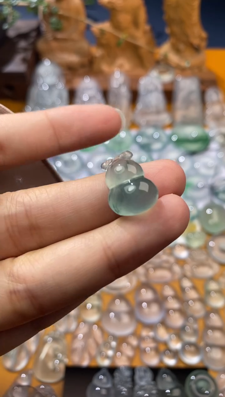 【闪购商品】定制翡翠未镶嵌葫芦17.5*12.7*8.8