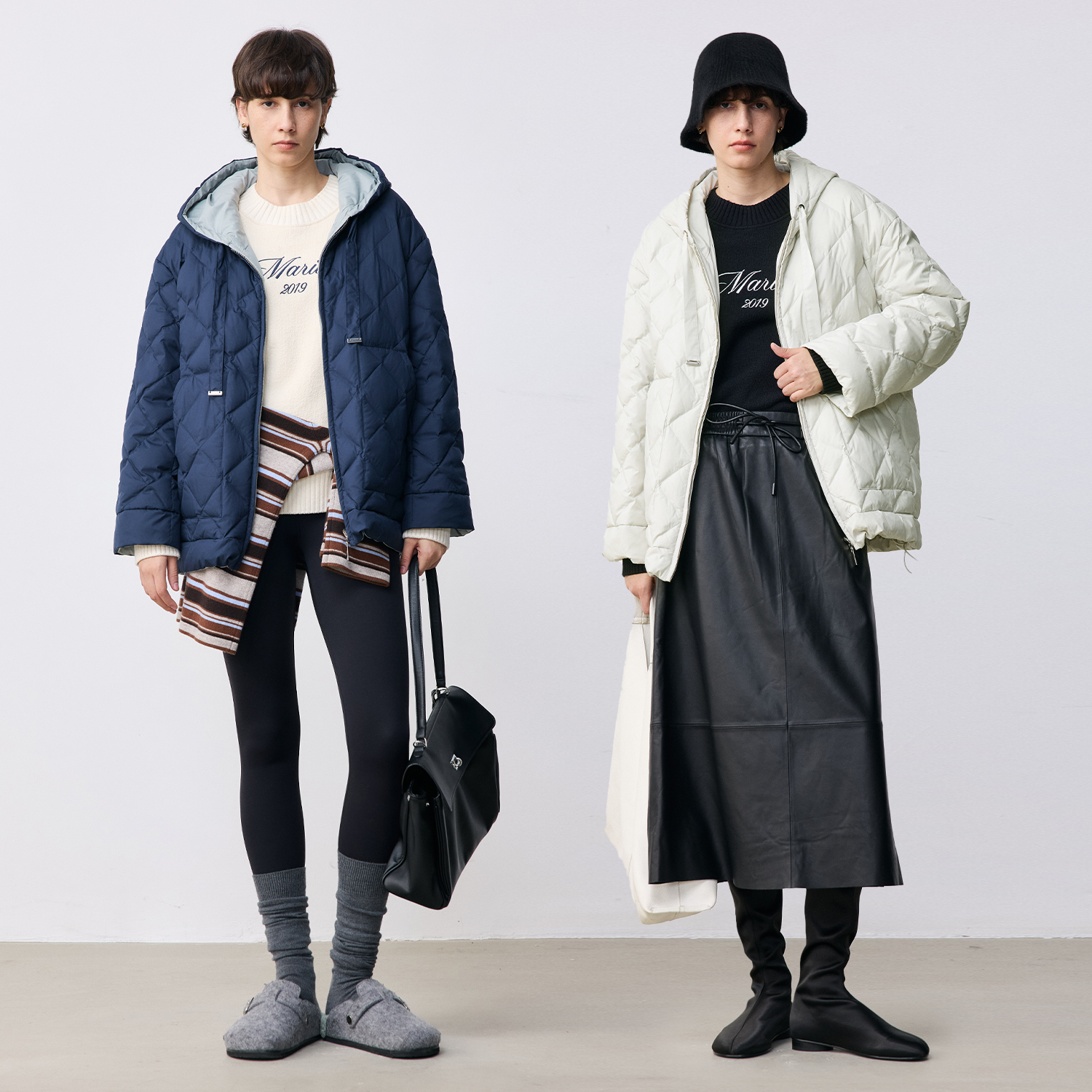 MARIUS | "轻气球"超柔无胆防绒白鹅绒休闲双面穿羽绒服