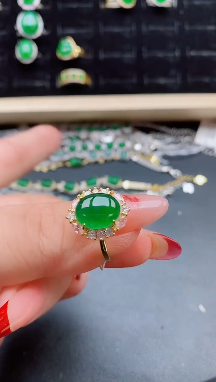 【闪购商品】翡翠戒指银S925镶嵌321321