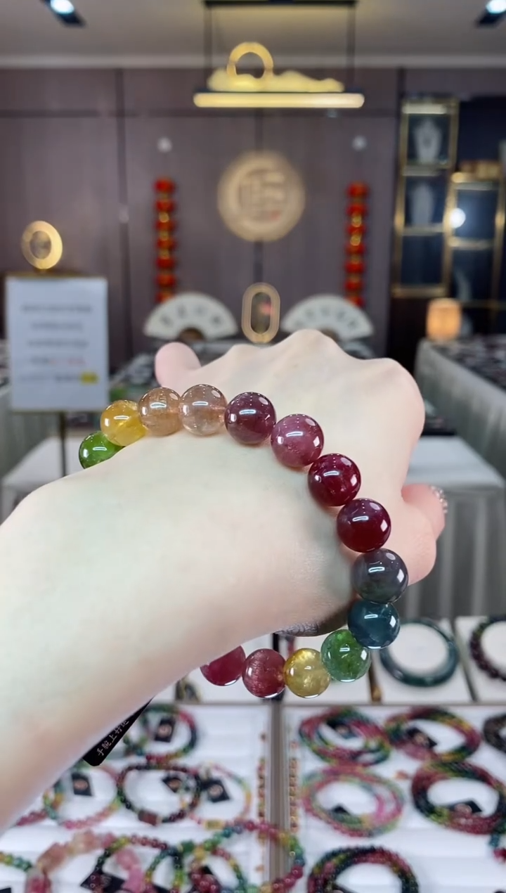 【闪购商品】碧玺单圈手串10mm+未镶嵌一物一证dan