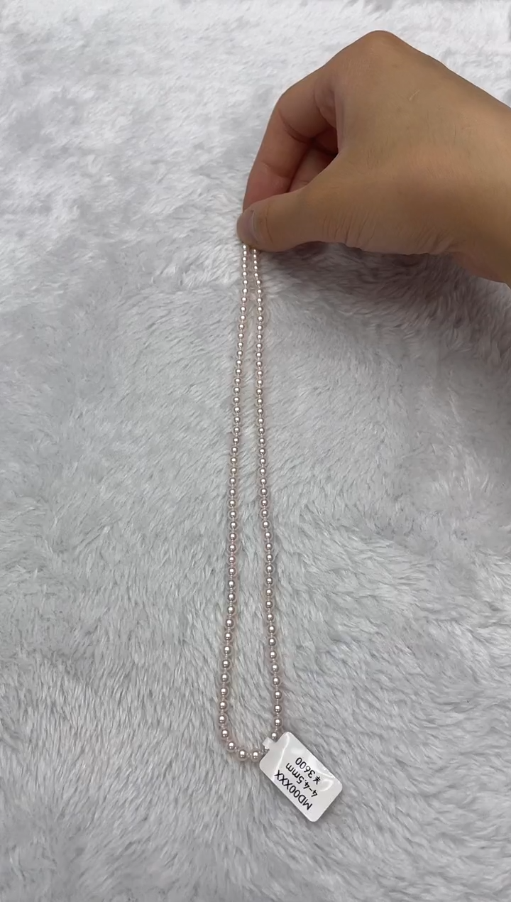 海水珍珠银S925镶嵌项链AK4-4.5mm（多样性发一）