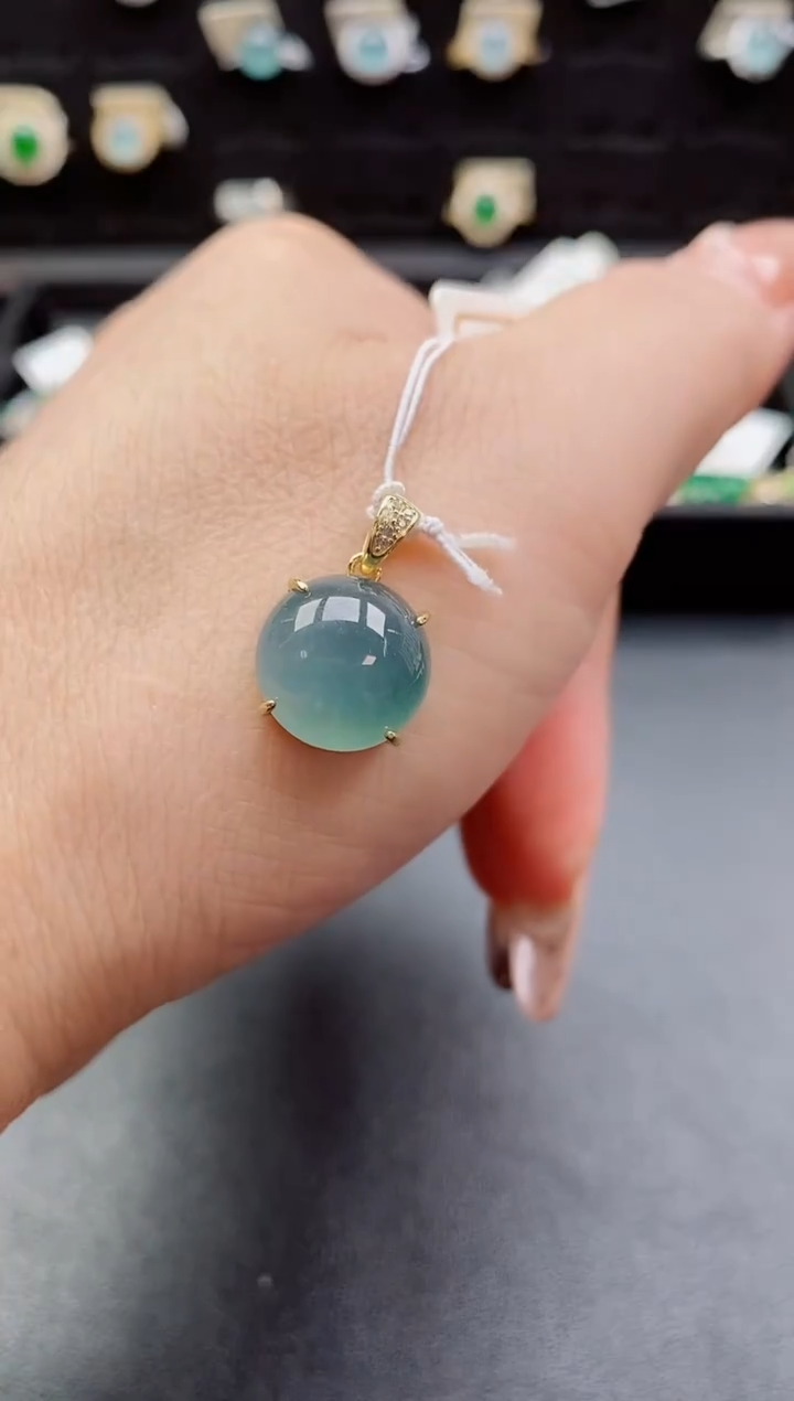 吊坠(不含链)银S925镶嵌翡翠1