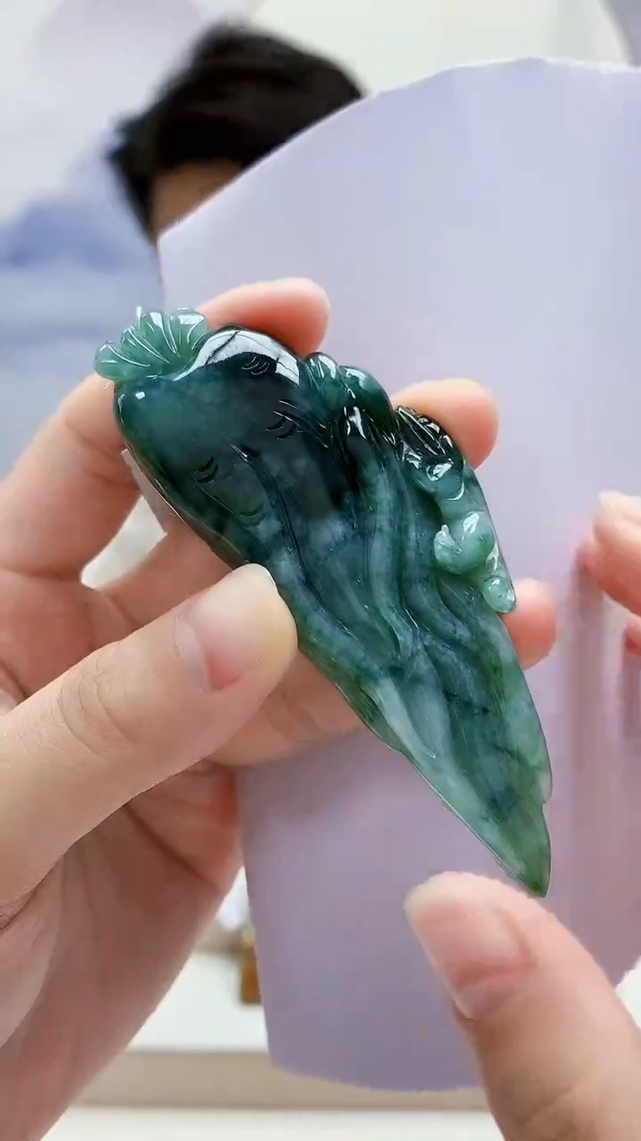 未镶嵌定制翡翠1502lr-毛货挂件56