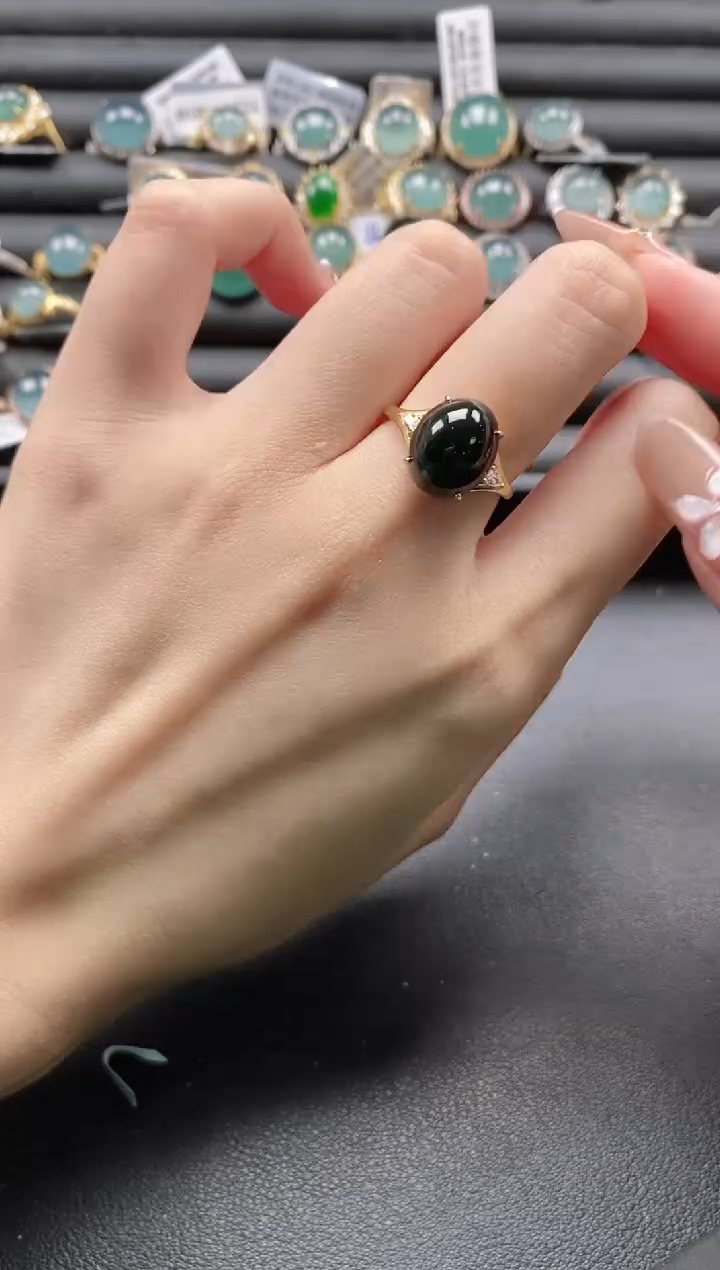 【闪购商品】翡翠戒指银S925镶嵌11111