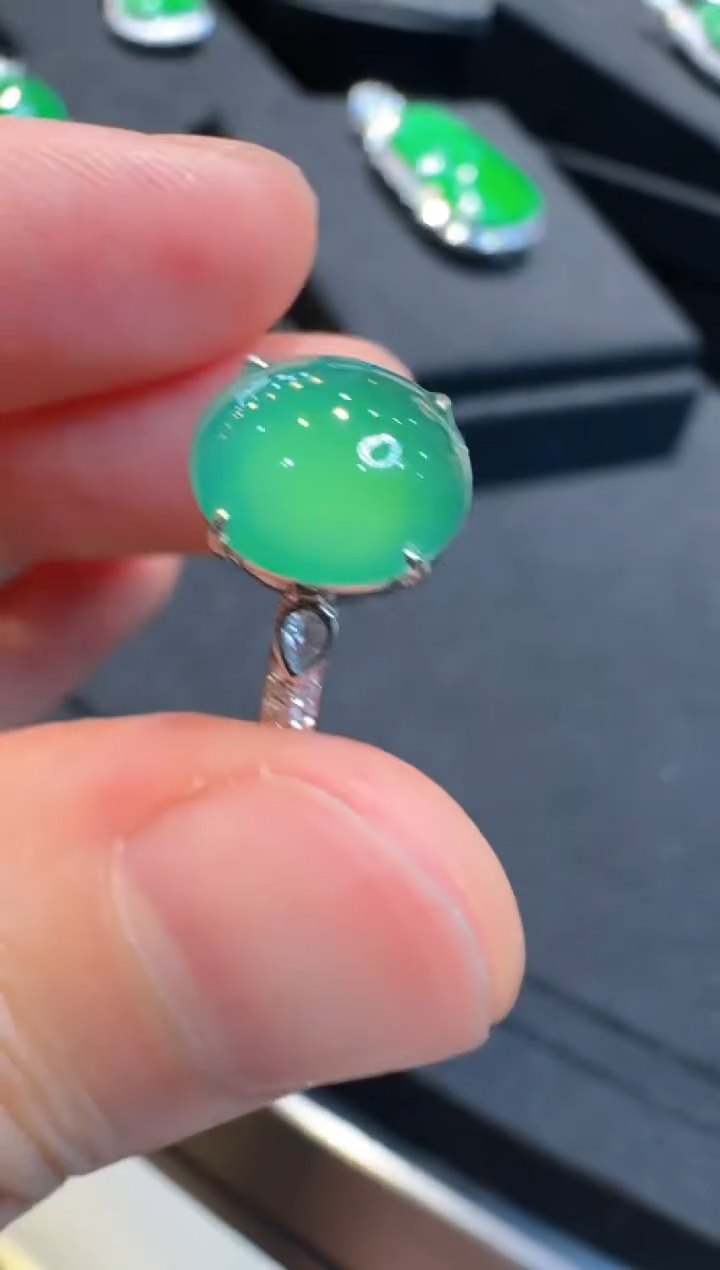 翡翠戒指18K金镶嵌多样性团购发一件