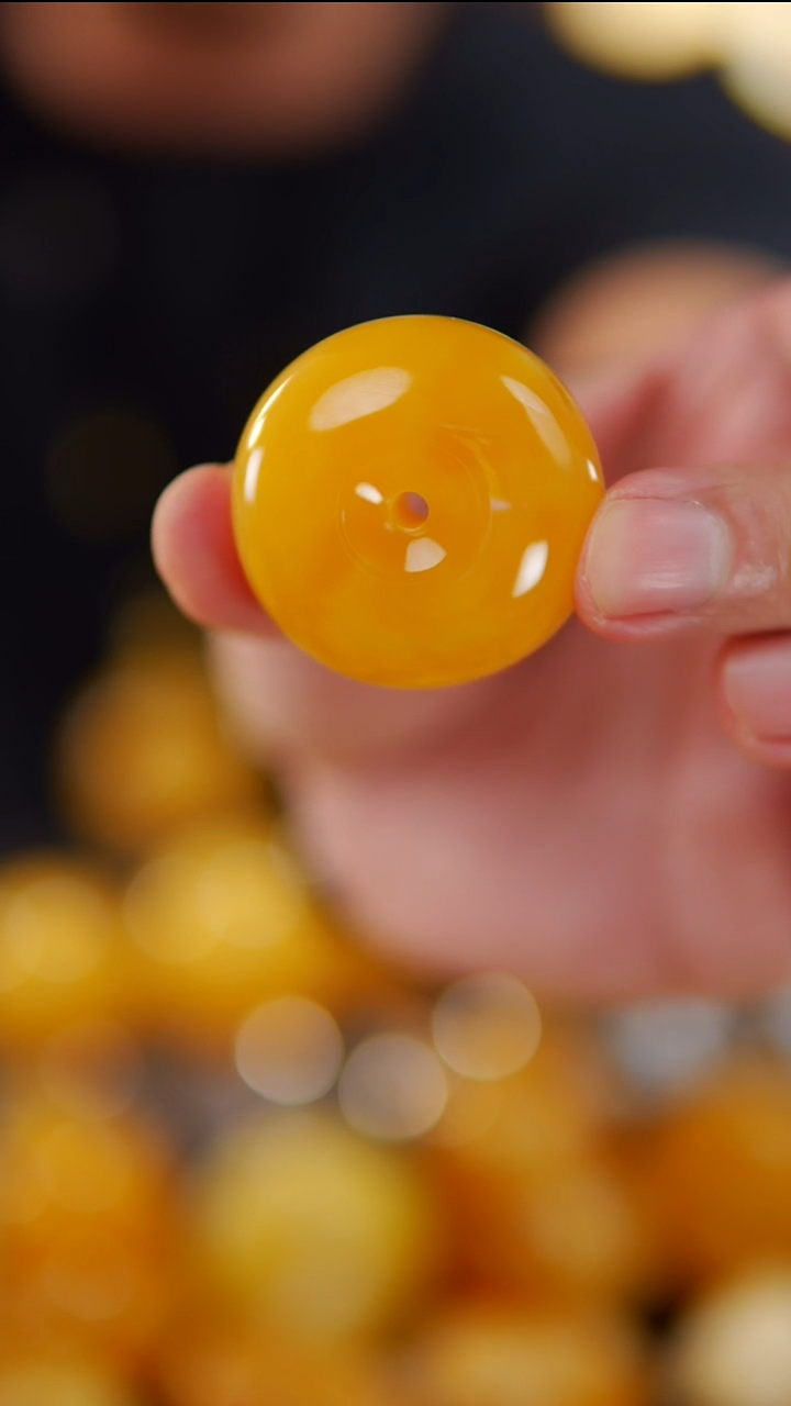 裸石琥珀未镶嵌焦皮料平安扣25