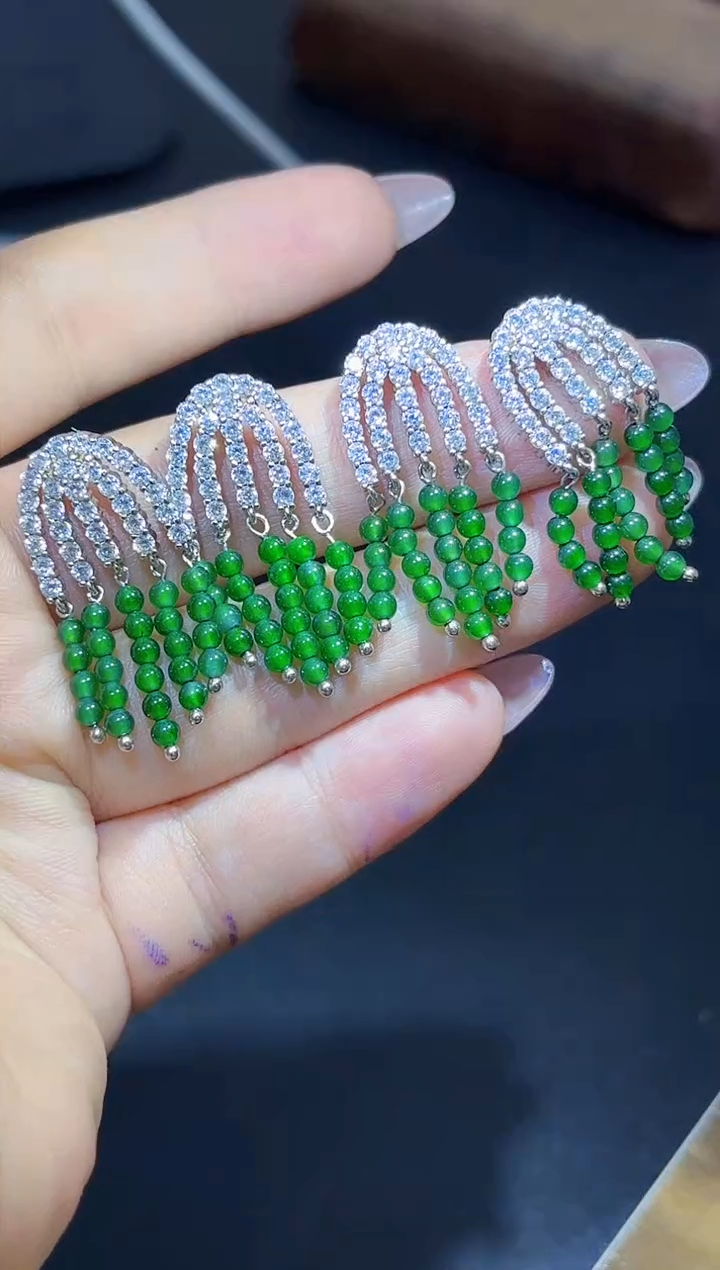 【闪购商品】翡翠耳饰银S925镶嵌多样性发其一