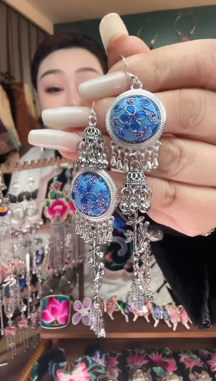 刺绣纯手工民族风刺绣耳环