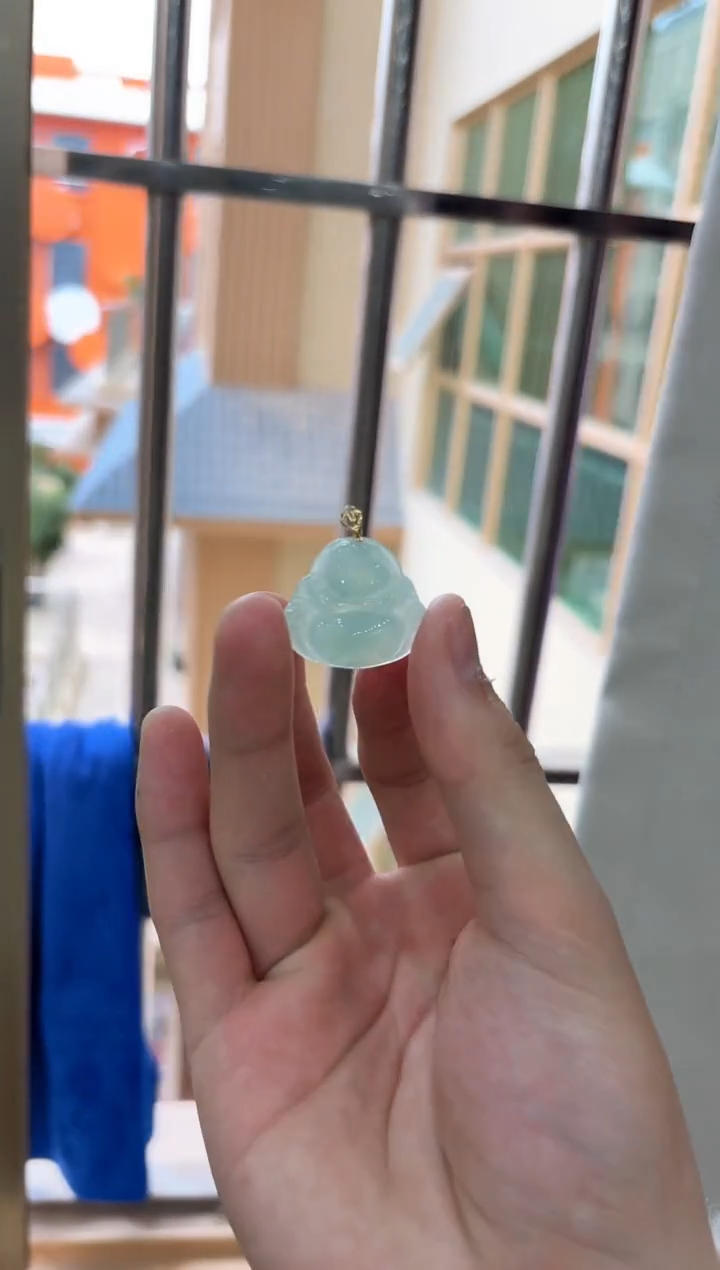 【闪购商品】翡翠颈饰18K金镶嵌佛公