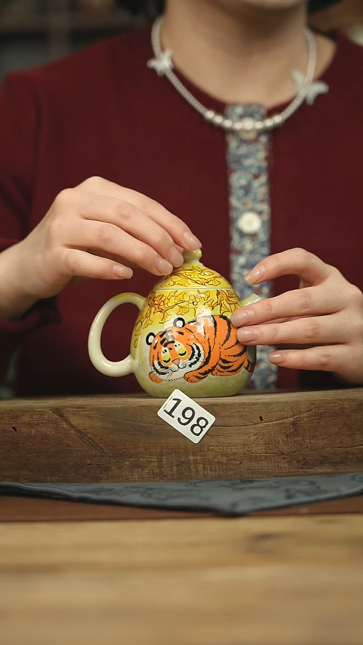 设计师手作款 泥古手绘小茶壶