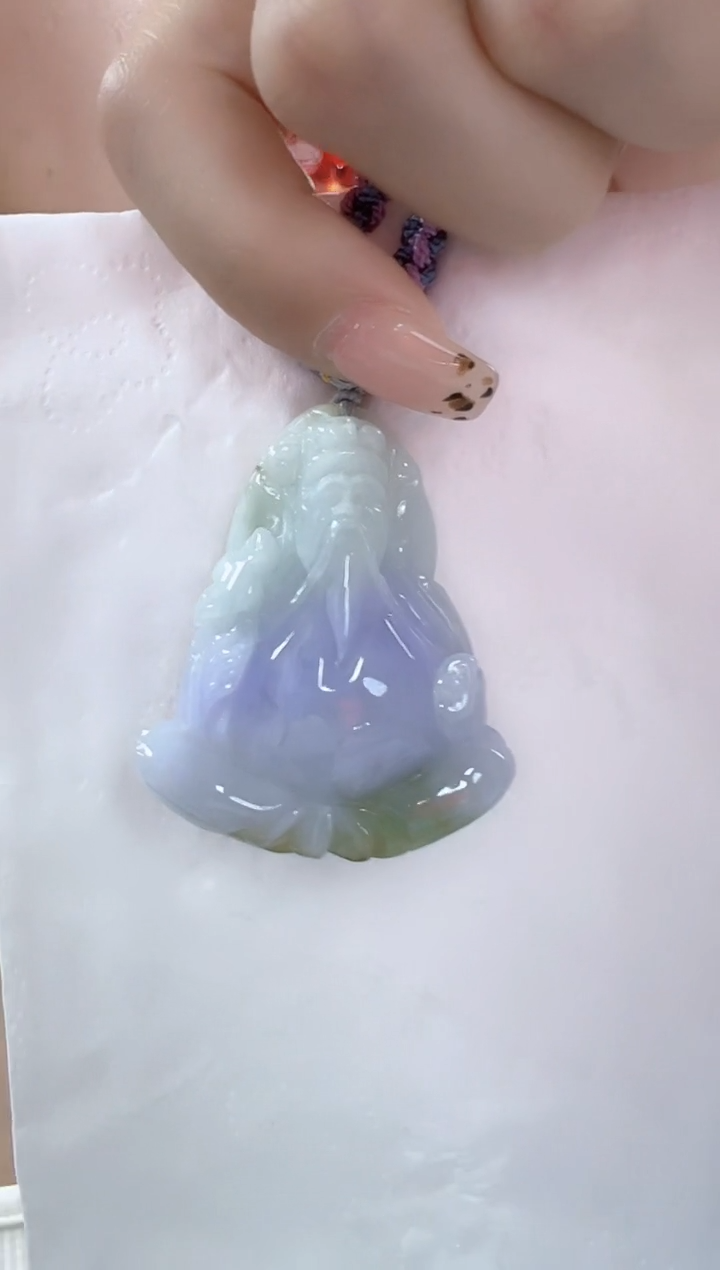 翡翠未镶嵌颈饰孤品财神