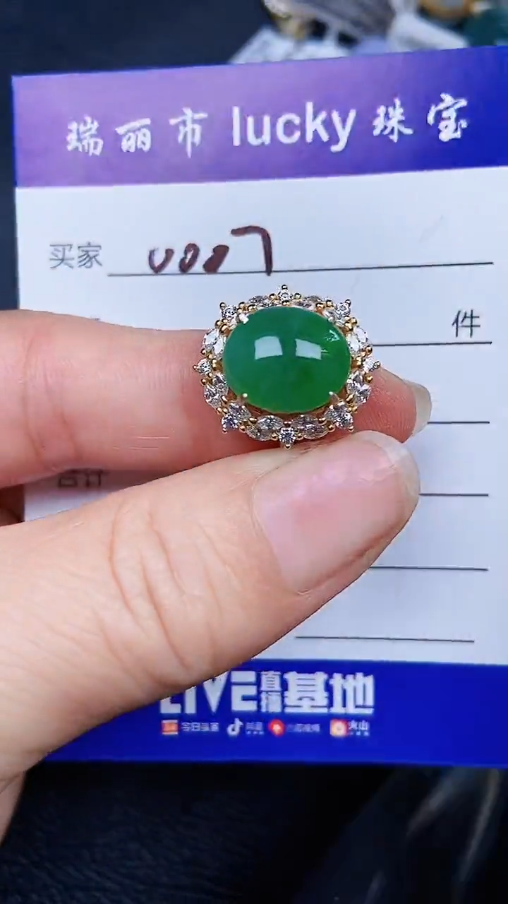 颈饰银S925镶嵌翡翠0007