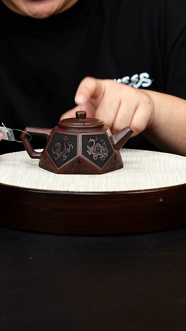 茶壶紫砂宜兴原矿纯手工紫砂 钻石壶