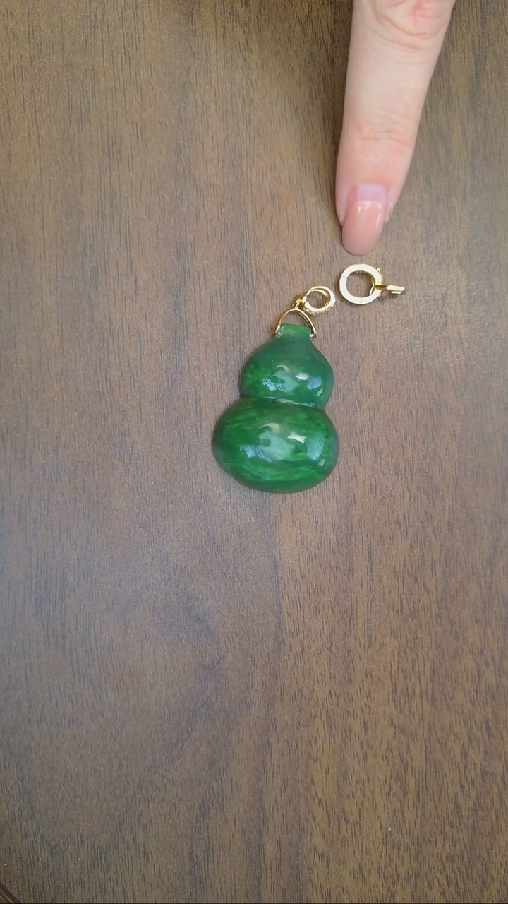吊坠(赠链)银S925镶嵌和田玉飘花葫芦吊坠