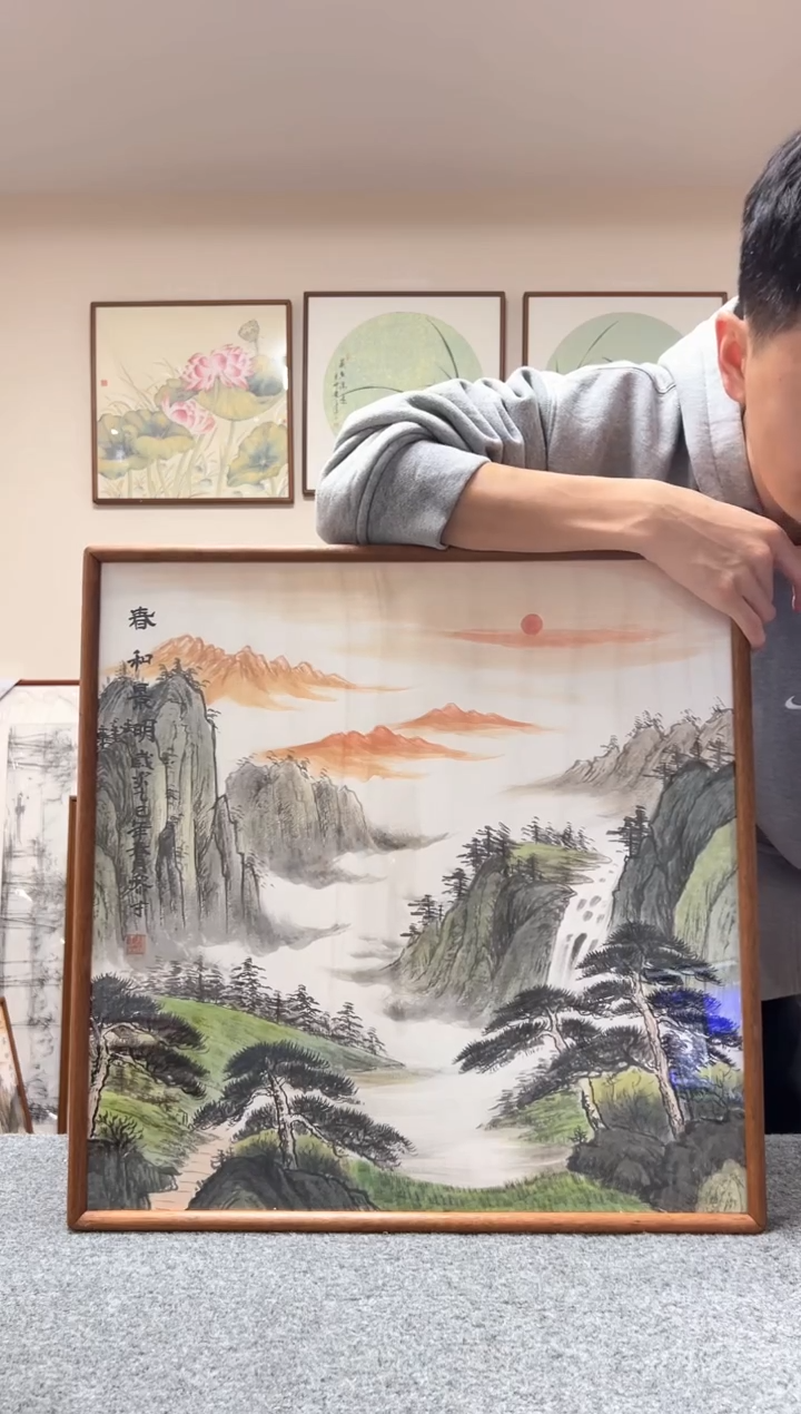 【闪购商品】书法三尺斗方山水52x52cm