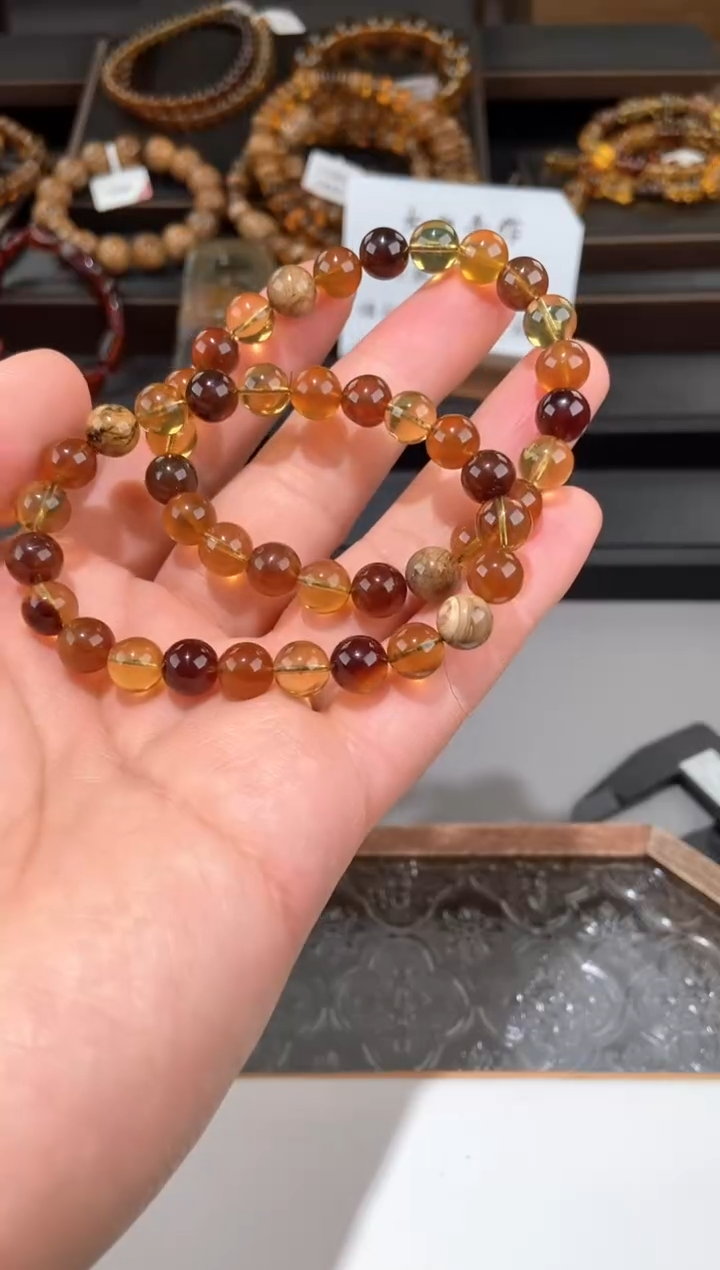 【闪购商品】琥珀手链未镶嵌多宝手串