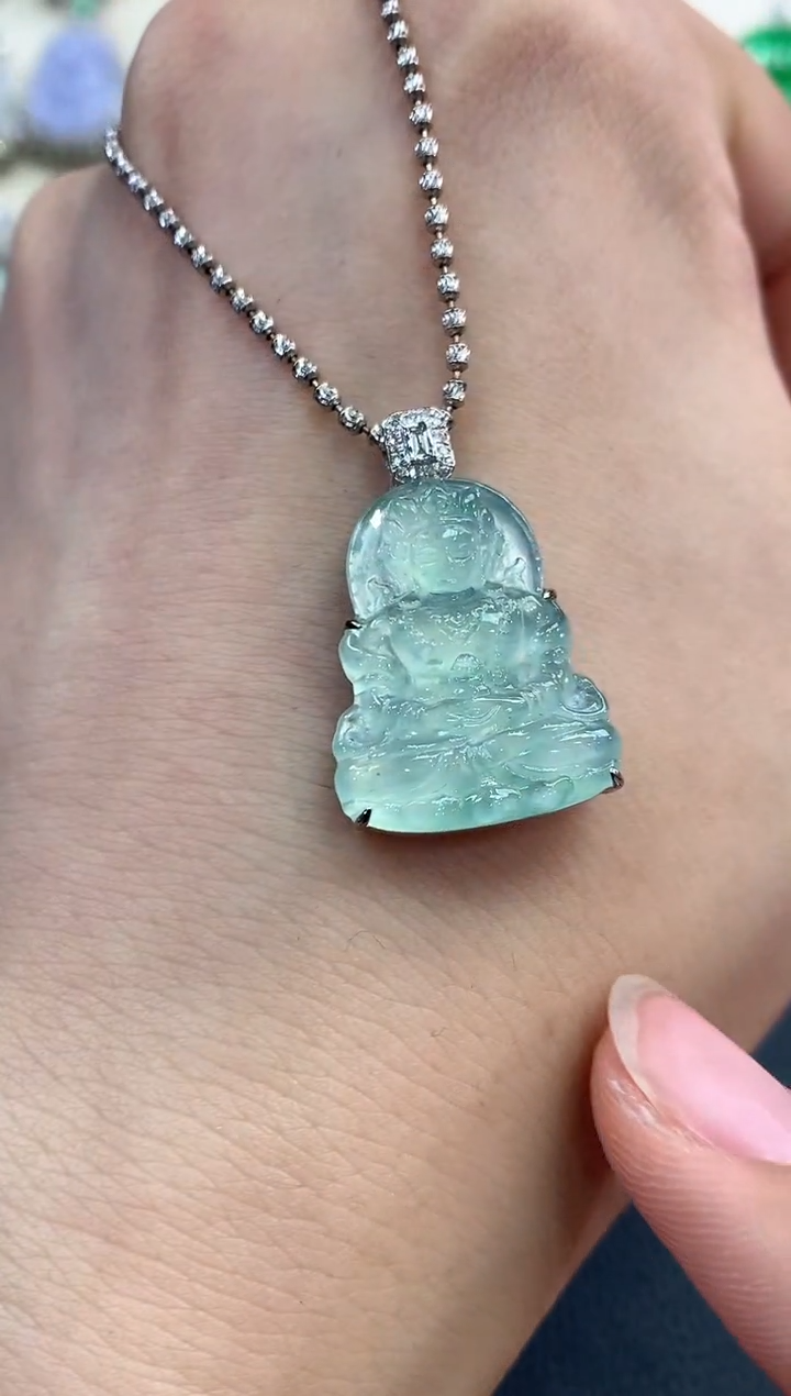 【闪购商品】翡翠吊坠(不含链)18K金镶嵌C24    