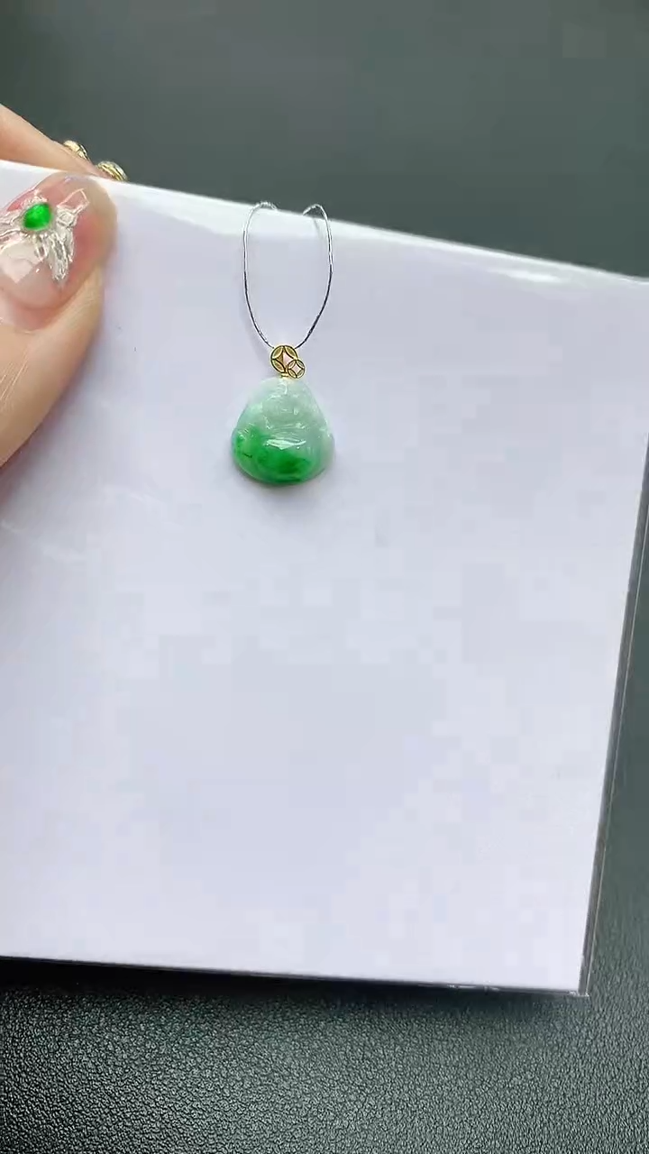 【闪购商品】翡翠颈饰18K金镶嵌赠礼盒证书 珍珍