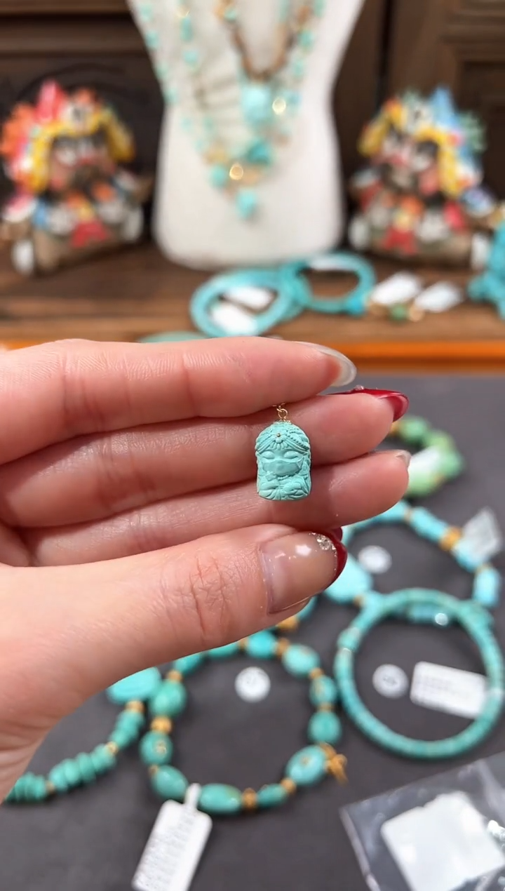 【闪购商品】绿松石提溜18K金镶嵌绿松石提溜